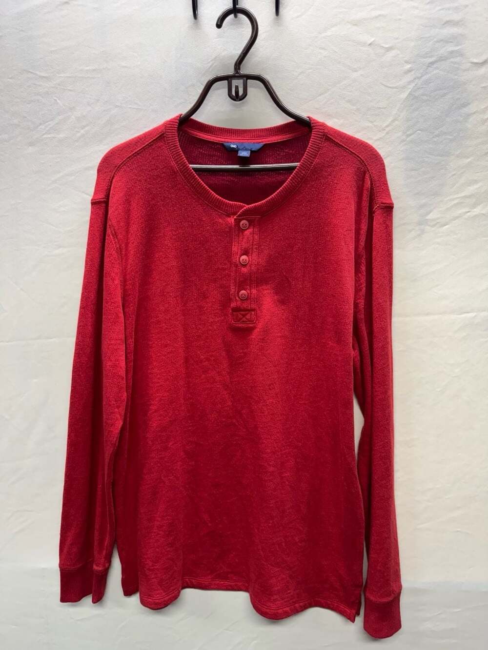 Gap Thermal Henley Size L Red Long Sleeve Cotton